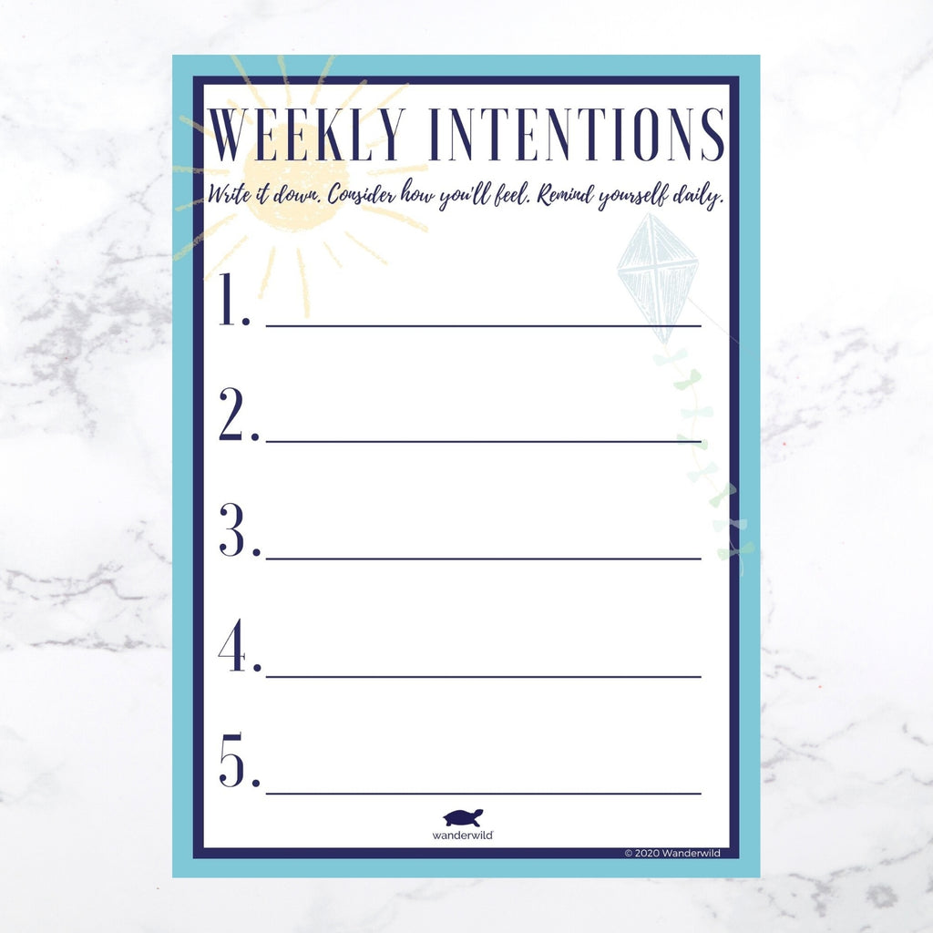 Weekly Intentions Worksheet.pdf Printable: Weekly Intentions – WANDERWILD CO